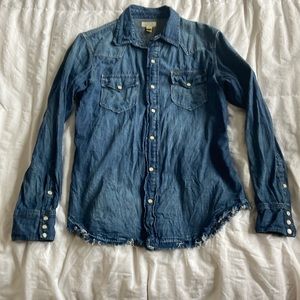 EUC Ralph Lauren Polo Denim & Supply Frayed-Hem Denim Western Shirt. Men’s M